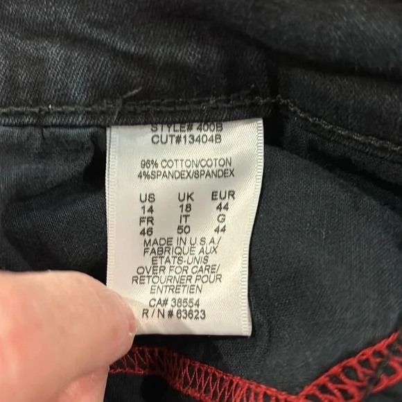 Y2K BLACK JEANS BY NYDJ WESTERN COWGIRL DENIM WIDE LEG COTTON BLEND 14 - Picture 8 of 8